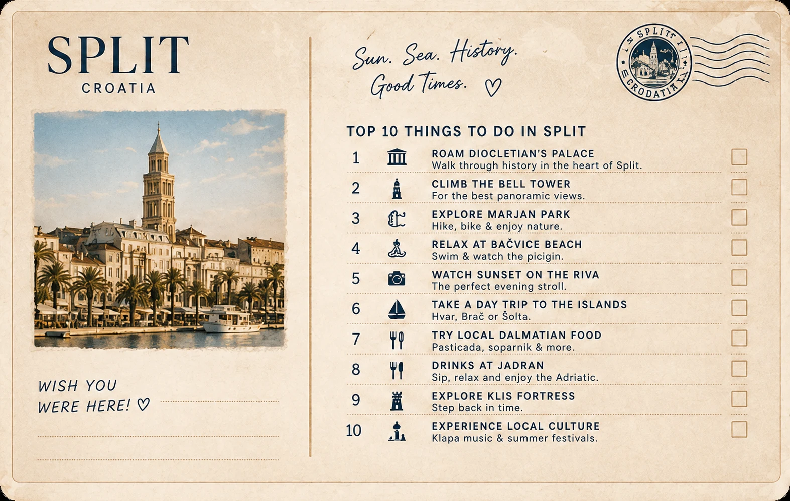 Split Bucket List postcard preview